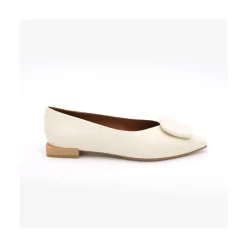 ANGEL ALARCON Thelma - Shinny Leather Flats With Raffia Ornament<Vrouwen Ballerinas