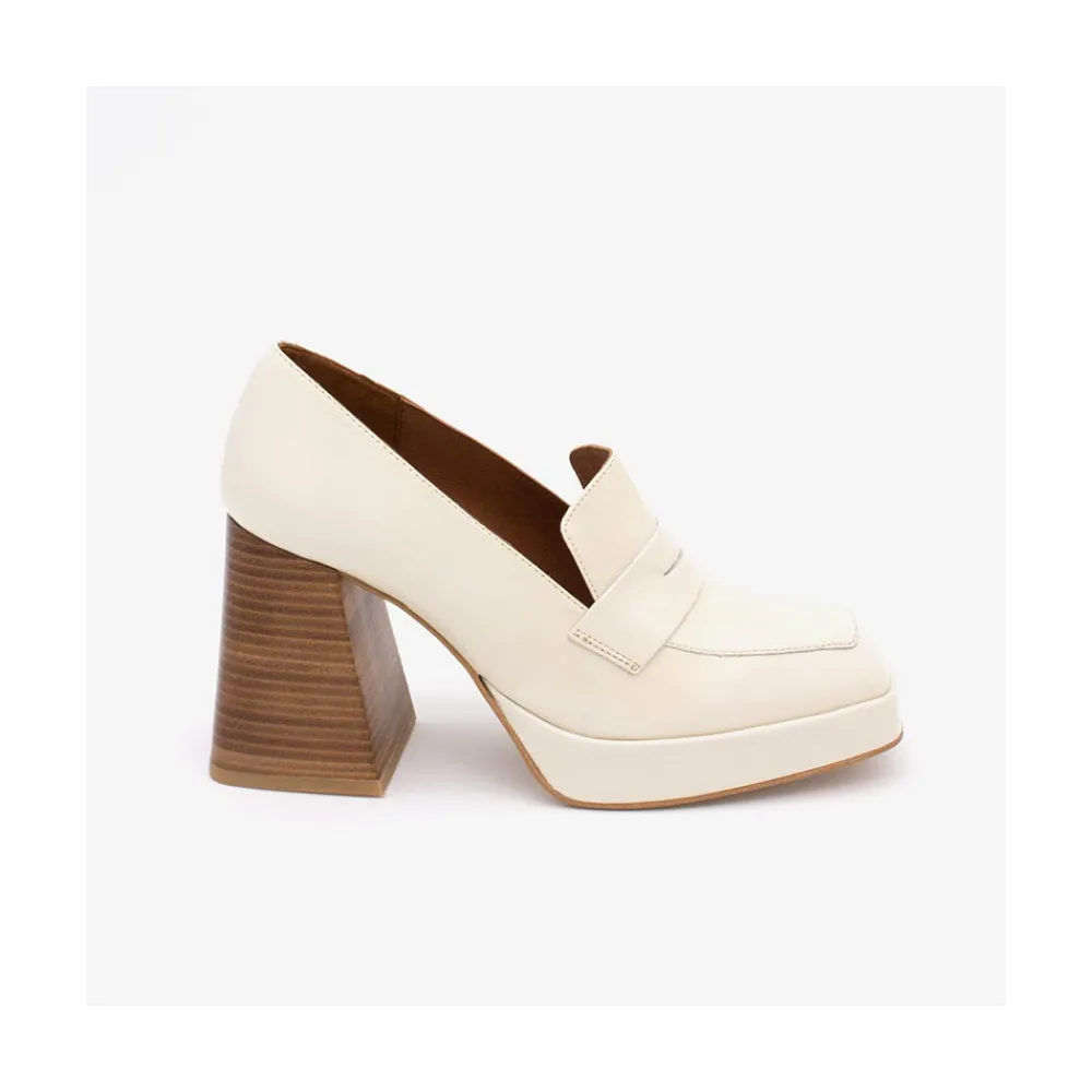 ANGEL ALARCON Tular - Women S Chunky Heels & Platforms Metallized Leather Moccasins<Vrouwen Heeled Shoes