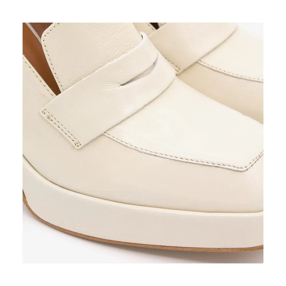 ANGEL ALARCON Tular - Women S Chunky Heels & Platforms Metallized Leather Moccasins<Vrouwen Heeled Shoes