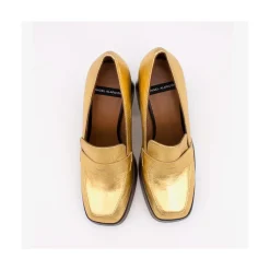 ANGEL ALARCON Tular - Women S Chunky Heels & Platforms Metallized Leather Moccasins<Vrouwen Heeled Shoes