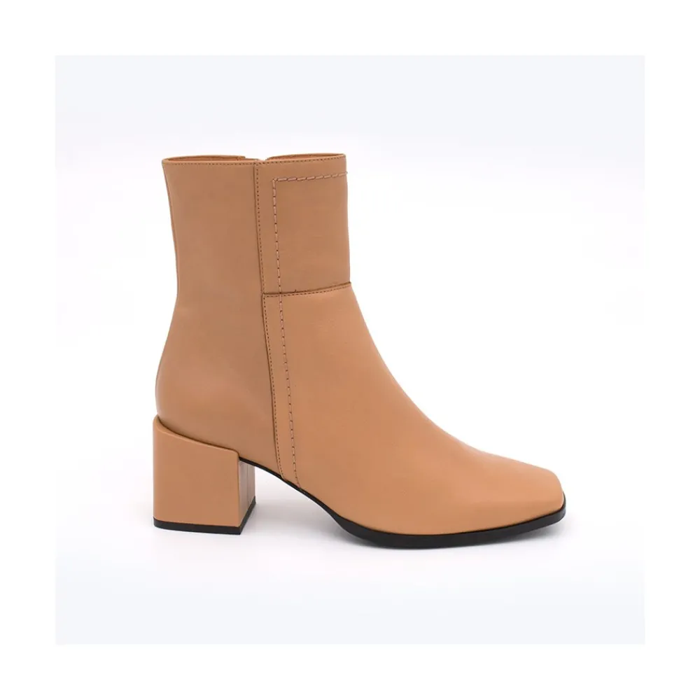 ANGEL ALARCON Twain - Comfortable Leather Medium Heel Ankle Boots With Stitching<Vrouwen Last Units