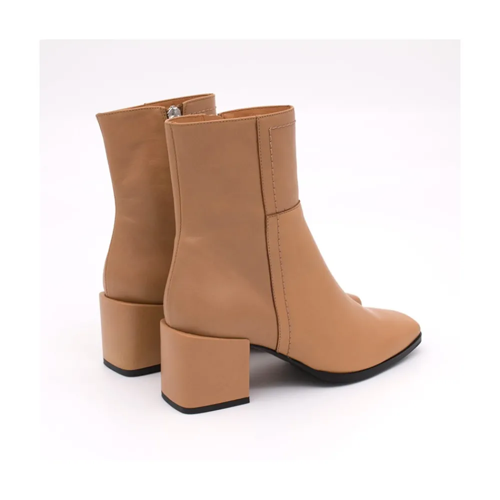 ANGEL ALARCON Twain - Comfortable Leather Medium Heel Ankle Boots With Stitching<Vrouwen Last Units