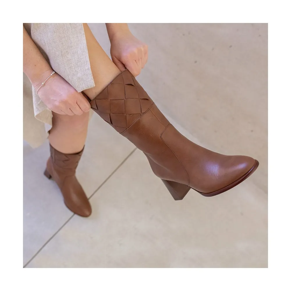 ANGEL ALARCON Xaya - Leather Heels Booties<Vrouwen Last Units