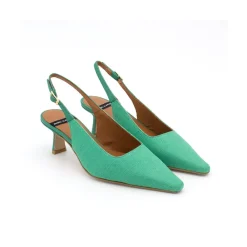 ANGEL ALARCON Yakida - Comfortable Leather & Textile Heeled Shoes<Vrouwen Heeled Shoes