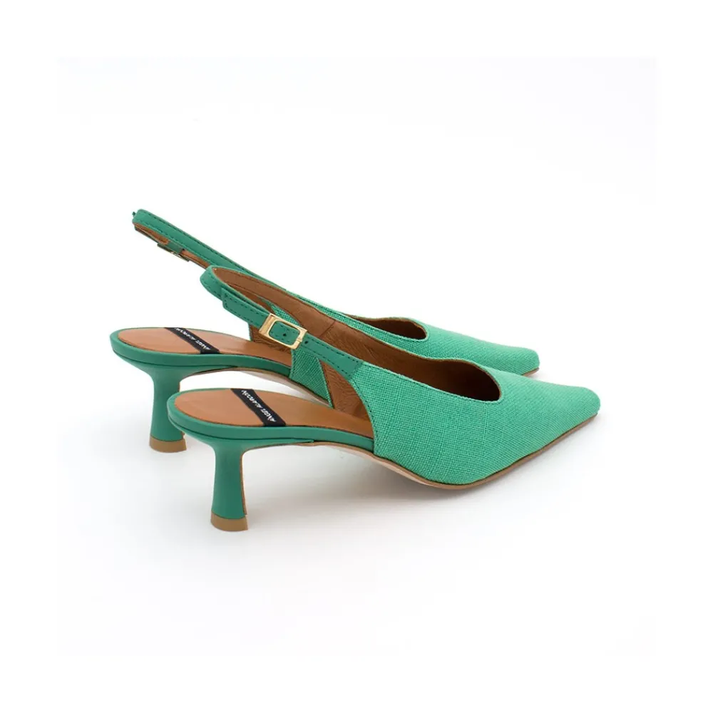 ANGEL ALARCON Yakida - Comfortable Leather & Textile Heeled Shoes<Vrouwen Heeled Shoes