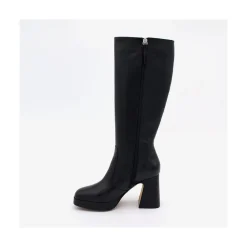 ANGEL ALARCON Yara - Leather Boots With Block Heel And Platform<Vrouwen Heeled Shoes