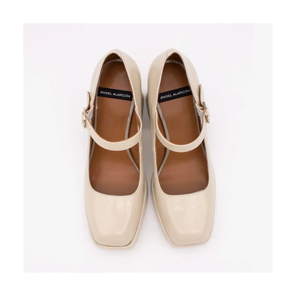 ANGEL ALARCON Zakia - Wrinkled Patent Leather Mary Jane With High Heel & Platform<Vrouwen Last Units